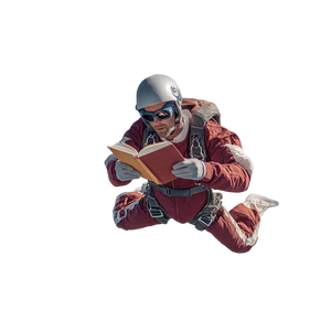 Skydiver Reading Vinyl Car Decal Sticker – Waterproof & UV-Resistant 3.4133333333333336"