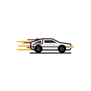 Speeding Delorean Vinyl Car Decal Sticker – Waterproof & UV-Resistant 3.4133333333333336"