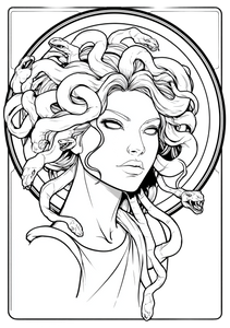 Medusa Line Art Vinyl Car Decal Sticker – Waterproof & UV-Resistant 4.32"