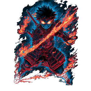 Electrifying Anime Warrior Vinyl Car Decal Sticker – Waterproof & UV-Resistant 3.4133333333333336"