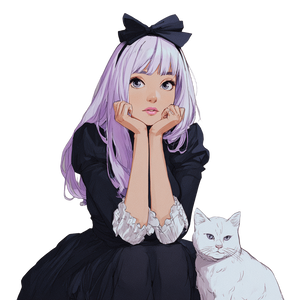 Lilac-Haired Anime Girl Vinyl Car Decal Sticker – Waterproof & UV-Resistant 3.4133333333333336"