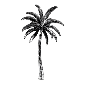 Chrome Palm Tree Vinyl Car Decal Sticker – Waterproof & UV-Resistant 3.4133333333333336"