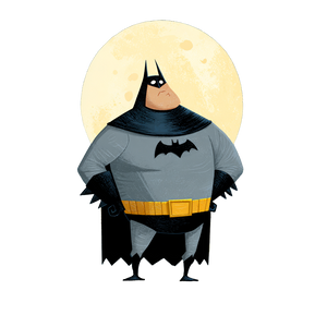 Chubby Cartoon Batman Vinyl Car Decal Sticker – Waterproof & UV-Resistant 6.826666666666667"