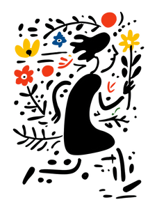 Running With Flowers Vinyl Car Decal Sticker – Waterproof & UV-Resistant 4.1066666666666665"