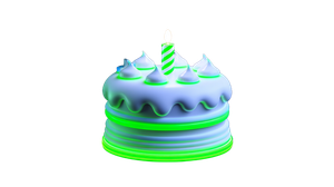 Neon Birthday Cake Vinyl Car Decal Sticker – Waterproof & UV-Resistant 2.72"