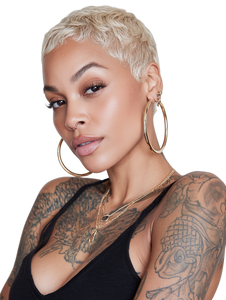 Stylish Blonde Pixie Vinyl Car Decal Sticker – Waterproof & UV-Resistant 8.213333333333333"