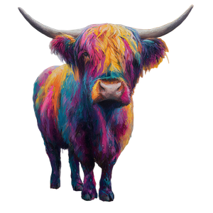 Colorful Highland Cow V4 Vinyl Car Decal Sticker – Waterproof & UV-Resistant 3.4133333333333336"
