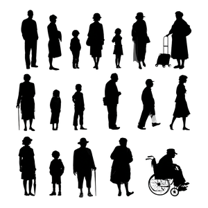 Aging Silhouettes Vinyl Car Decal Sticker – Waterproof & UV-Resistant 3.4133333333333336"