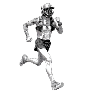 Marathon Runner Mask Vinyl Car Decal Sticker – Waterproof & UV-Resistant 3.4133333333333336"