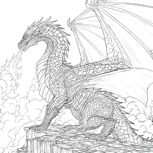 Dragon Coloring Page V4 Vinyl Car Decal Sticker – Waterproof & UV-Resistant 3.4133333333333336"
