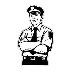 Happy Police Officer V3 Vinyl Car Decal Sticker – Waterproof & UV-Resistant 3.4133333333333336"