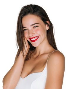 Smiling Brunette Portrait V2 Vinyl Car Decal Sticker – Waterproof & UV-Resistant 4.1066666666666665"