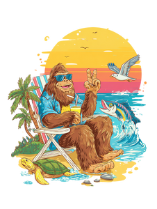 Bigfoot Beach Relax Vinyl Car Decal Sticker – Waterproof & UV-Resistant 8.213333333333333" Bigfoot Beach Relax Vinyl Car Decal Sticker – Waterproof & UV-Resistant 8.213333333333333"