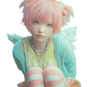Pastel Fantasy Girl Vinyl Car Decal Sticker – Waterproof & UV-Resistant 3.4133333333333336"