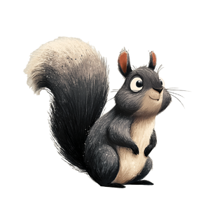 Cartoon Grey Squirrel Vinyl Car Decal Sticker – Waterproof & UV-Resistant 3.4133333333333336"