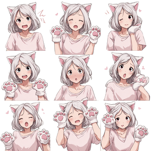 Nekomimi Expressions Vinyl Car Decal Sticker – Waterproof & UV-Resistant 3.4133333333333336"