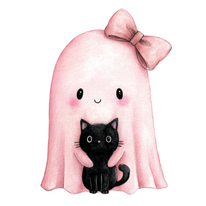 Pink Ghost With Cat Vinyl Car Decal Sticker – Waterproof & UV-Resistant 6.826666666666667"