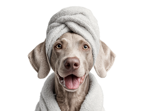 Playful Weimaraner Robed V2 Vinyl Car Decal Sticker – Waterproof & UV-Resistant 6.1866666666666665"