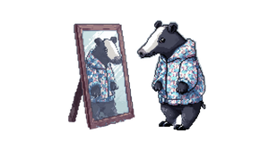 Pixel Tapir Mirror Vinyl Car Decal Sticker – Waterproof & UV-Resistant 2.72"
