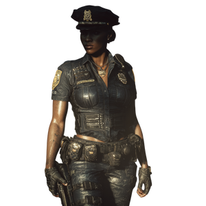 Muscular Police Woman Vinyl Car Decal Sticker – Waterproof & UV-Resistant 3.4133333333333336"