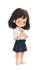 Innocent Girl Illustration Vinyl Car Decal Sticker – Waterproof & UV-Resistant 9.706666666666667"