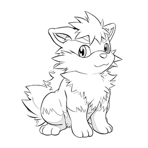 Growlithe Coloring Page Vinyl Car Decal Sticker – Waterproof & UV-Resistant 3.4133333333333336"