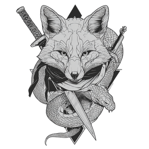 Fox Vs Snake Tattoo Vinyl Car Decal Sticker – Waterproof & UV-Resistant 6.826666666666667"