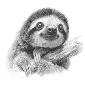 Pencil Sketch Sloth Vinyl Car Decal Sticker – Waterproof & UV-Resistant 3.4133333333333336"