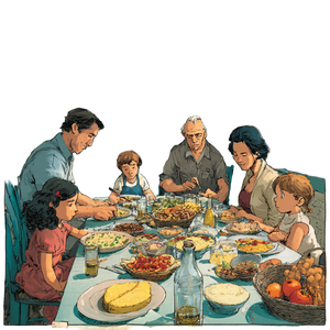 Greek Family Lunch Vinyl Car Decal Sticker – Waterproof & UV-Resistant 3.4133333333333336"