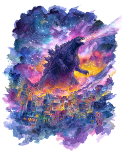 Cosmic Godzilla Rampage Vinyl Car Decal Sticker – Waterproof & UV-Resistant 4.1066666666666665"
