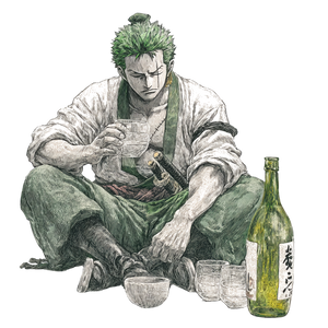 Zoro Enjoying Sake Vinyl Car Decal Sticker – Waterproof & UV-Resistant 6.826666666666667"