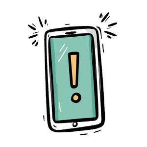 Smartphone Exclamation Vinyl Car Decal Sticker – Waterproof & UV-Resistant 3.4133333333333336"