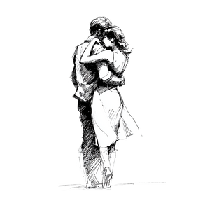 Embracing Couple V24 Vinyl Car Decal Sticker – Waterproof & UV-Resistant 6.826666666666667"