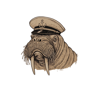 Walrus In Hat Vinyl Car Decal Sticker – Waterproof & UV-Resistant 3.4133333333333336"