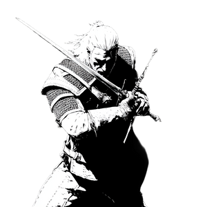 Geralt Combat Stance Vinyl Car Decal Sticker – Waterproof & UV-Resistant 3.4133333333333336"