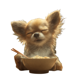 Happy Chihuahua Eating Vinyl Car Decal Sticker – Waterproof & UV-Resistant 3.4133333333333336"