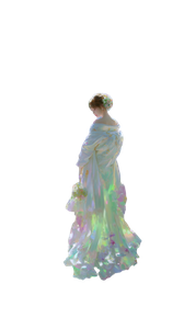 White Kimono Bride Vinyl Car Decal Sticker – Waterproof & UV-Resistant 9.706666666666667"