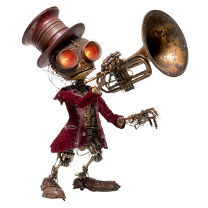 Steampunk Jazz Automaton Vinyl Car Decal Sticker – Waterproof & UV-Resistant 3.4133333333333336"