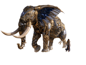 Alien Mechanical Elephant Vinyl Car Decal Sticker – Waterproof & UV-Resistant 3.0933333333333333"