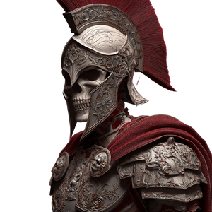 Skeletal Spartan Vinyl Car Decal Sticker – Waterproof & UV-Resistant 3.4133333333333336"