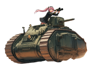 Anime Tank Commander Vinyl Car Decal Sticker – Waterproof & UV-Resistant 6.293333333333333"