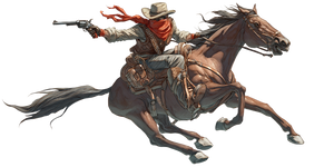 Galloping Cowboy V5 Vinyl Car Decal Sticker – Waterproof & UV-Resistant 5.12"