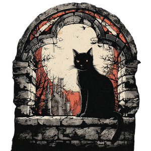 Gothic Cat Design Vinyl Car Decal Sticker – Waterproof & UV-Resistant 3.4133333333333336"