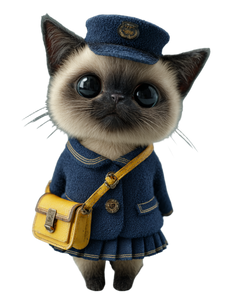 Siamese Kitten Uniform Vinyl Car Decal Sticker – Waterproof & UV-Resistant 4.1066666666666665"