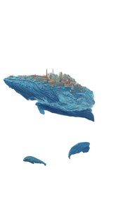 Sky Whale City Vinyl Car Decal Sticker – Waterproof & UV-Resistant 4.8533333333333335"