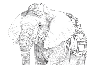 Elephant With Accessories Vinyl Car Decal Sticker – Waterproof & UV-Resistant 6.1866666666666665"