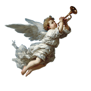 Cherub Trumpeter Vinyl Car Decal Sticker – Waterproof & UV-Resistant 3.4133333333333336"