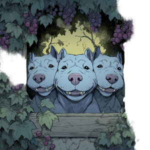 Benevolent Cartoon Cerberus Vinyl Car Decal Sticker – Waterproof & UV-Resistant 3.4133333333333336"