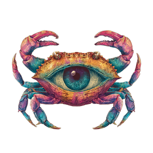 Psychadelic Crab Vinyl Car Decal Sticker – Waterproof & UV-Resistant 3.4133333333333336"