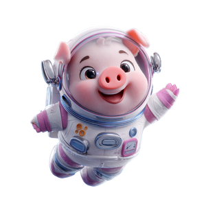 Space Pig Vinyl Car Decal Sticker – Waterproof & UV-Resistant 3.4133333333333336"